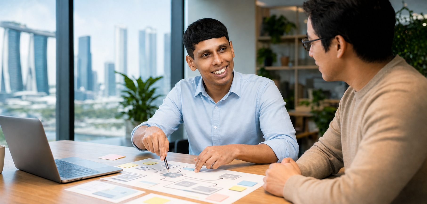 Kishan tailoring an AI workflow with a client