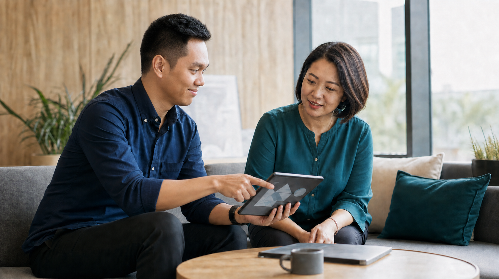 Fauzi guiding a business manager through an approachable AI setup