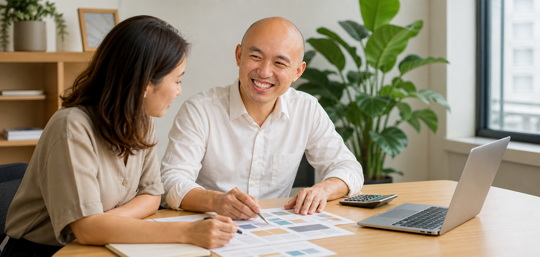 Ming Fatt exploring a budget-friendly AI implementation plan with a client
